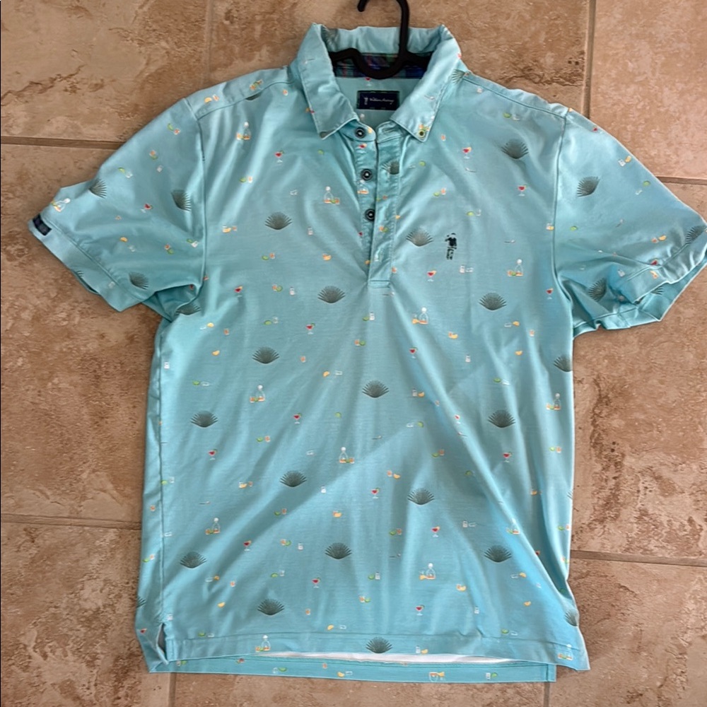 William Murray Golf Blue Polo Shirt Classic Design